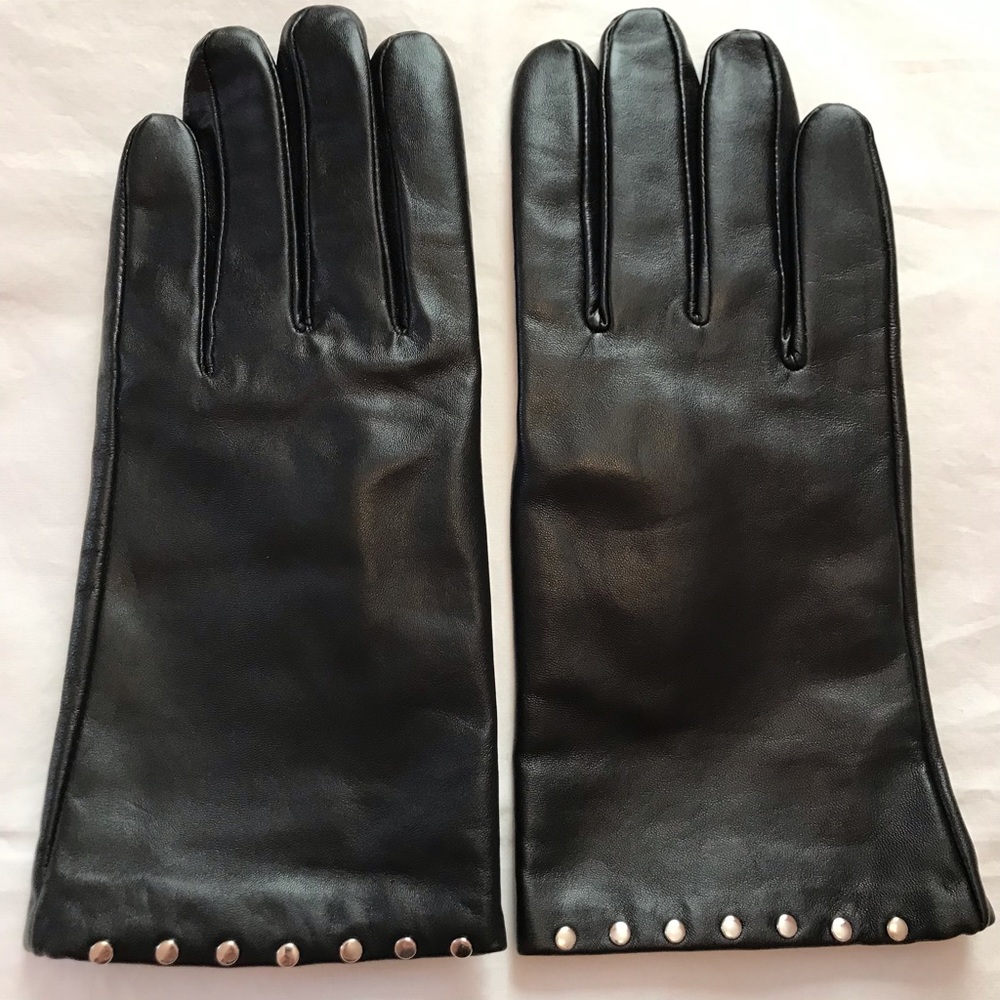LEATHER GLOVES LINED WITH CASHMERE